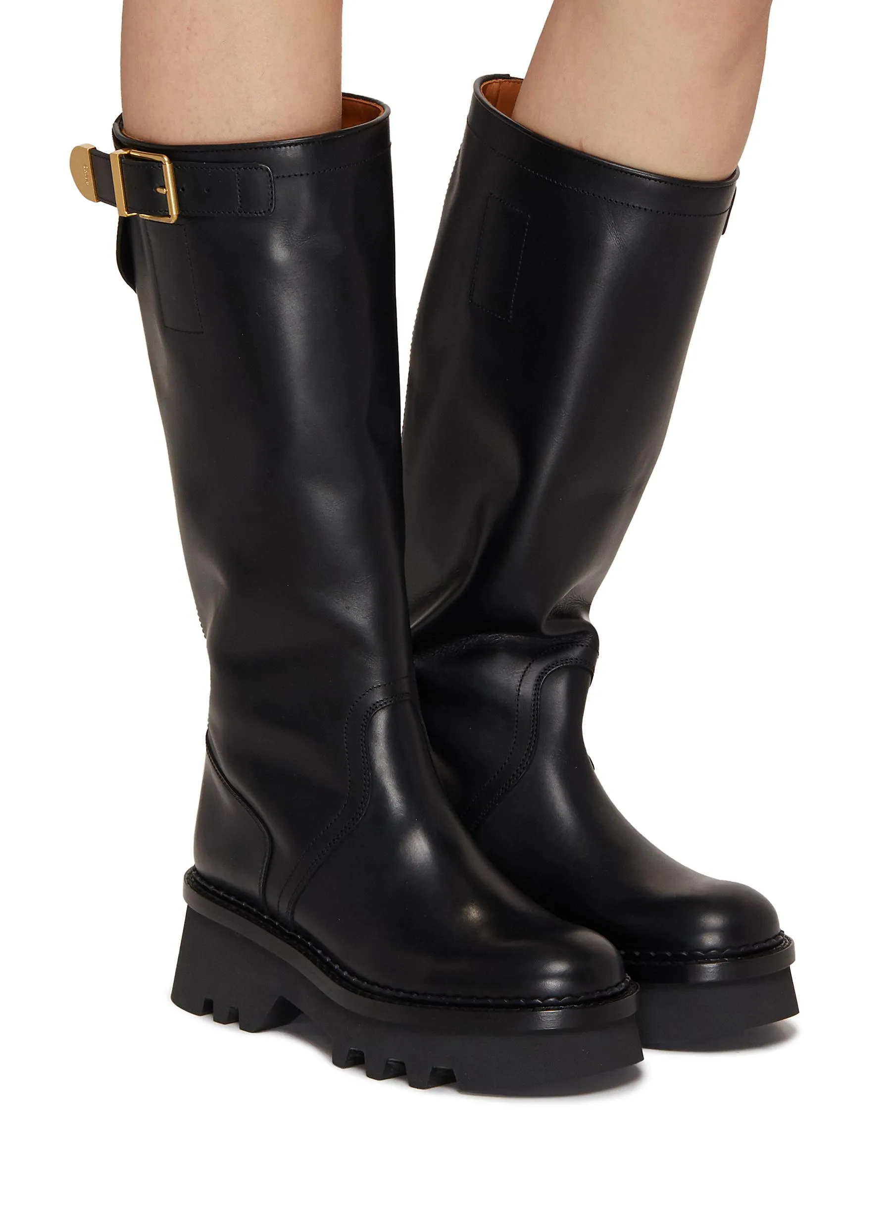 -----------CHLOÉ  ---- ------------ ----Owena Tall Leather Boots --