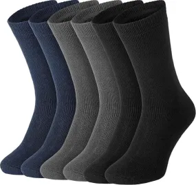 15 Pairs of Men's Thick Winter Heated Crew Socks - Heavy Duty Thermal Cotton Work Socks - X