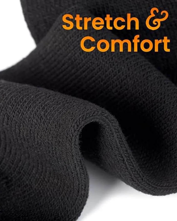 15 Pairs of Men's Thick Winter Heated Crew Socks - Heavy Duty Thermal Cotton Work Socks - X