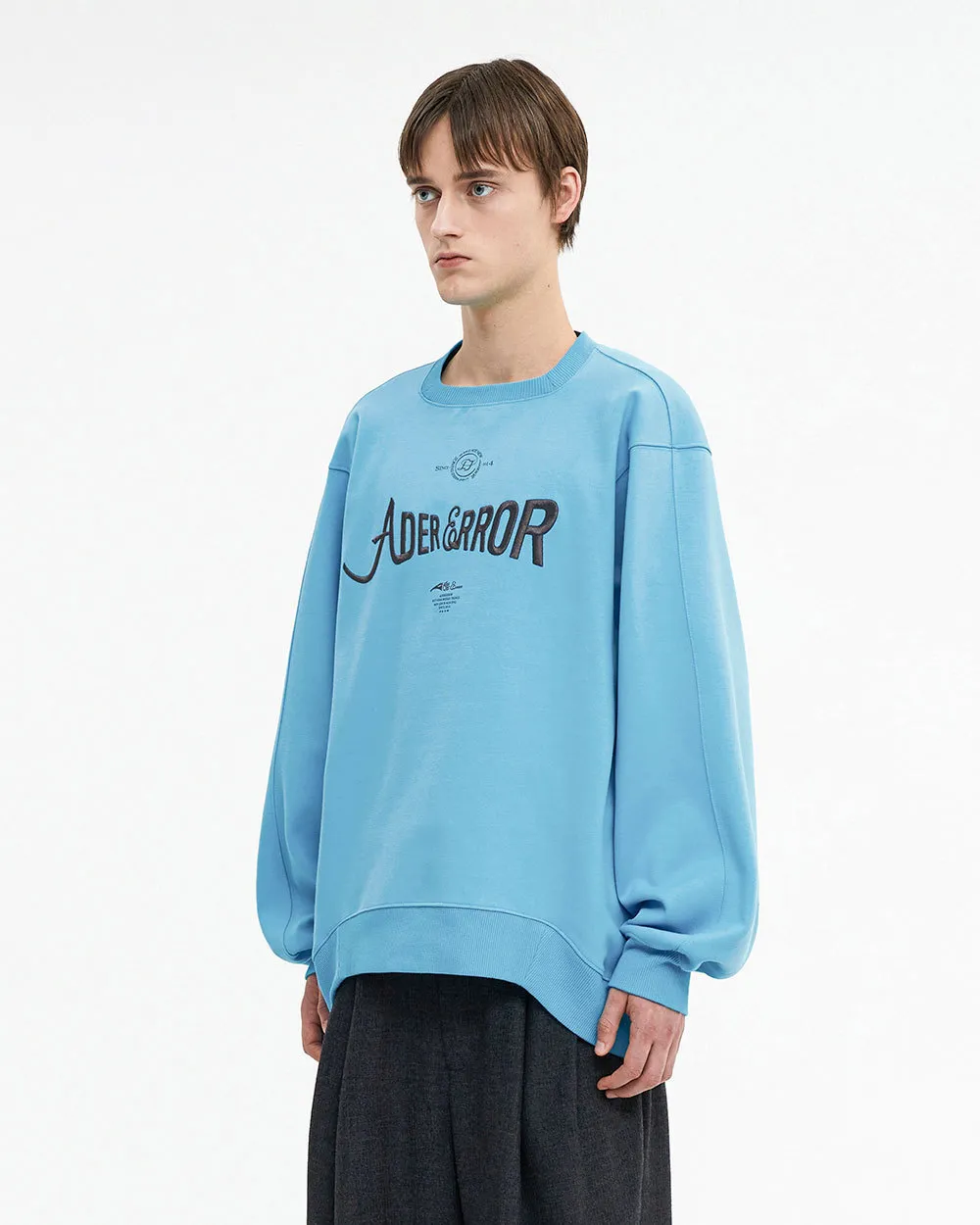 ADERERROR  |Unisex Street Style Plain Cotton Oversized Logo Sweatshirts