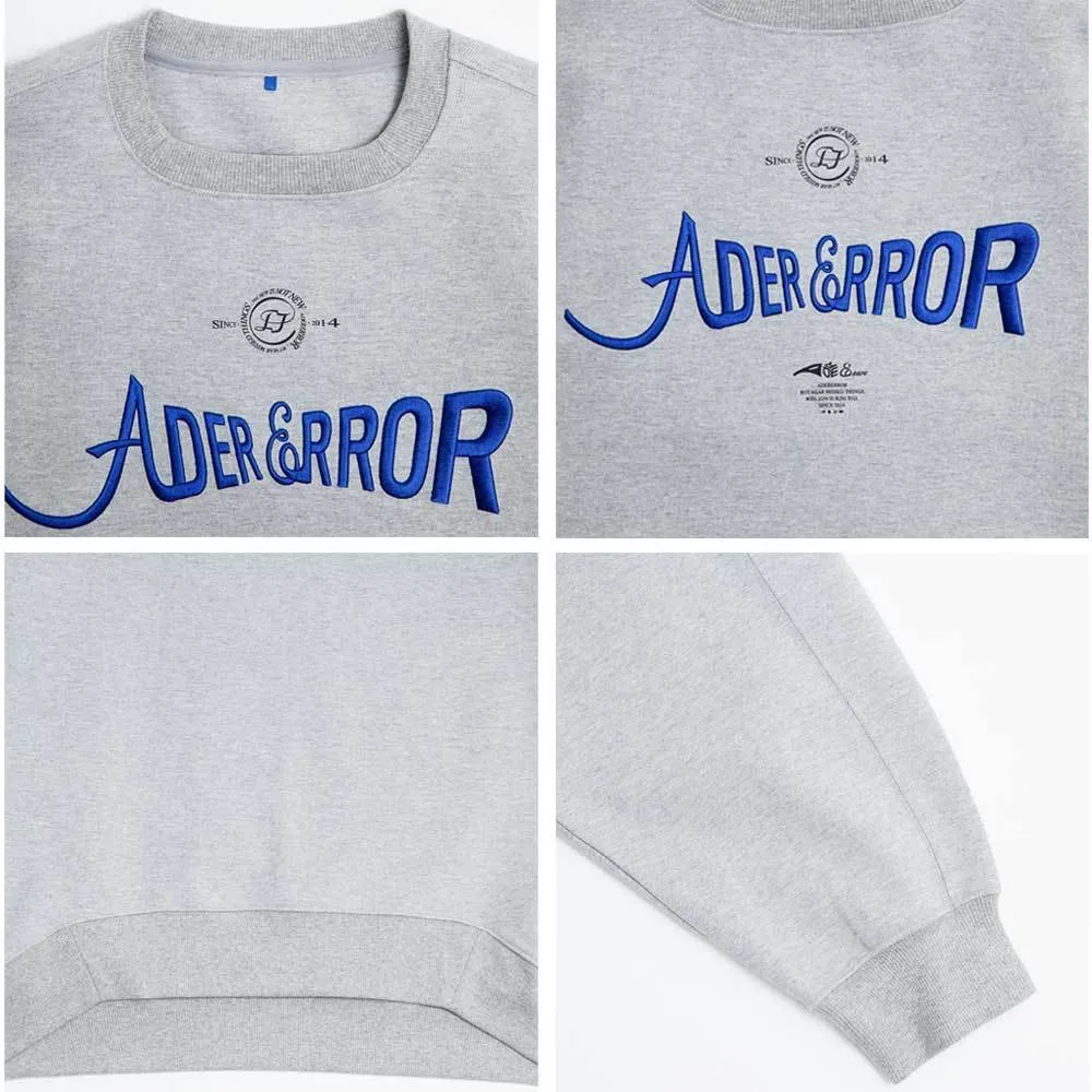 ADERERROR  |Unisex Street Style Plain Cotton Oversized Logo Sweatshirts