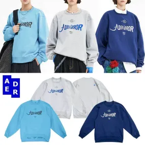 ADERERROR  |Unisex Street Style Plain Cotton Oversized Logo Sweatshirts