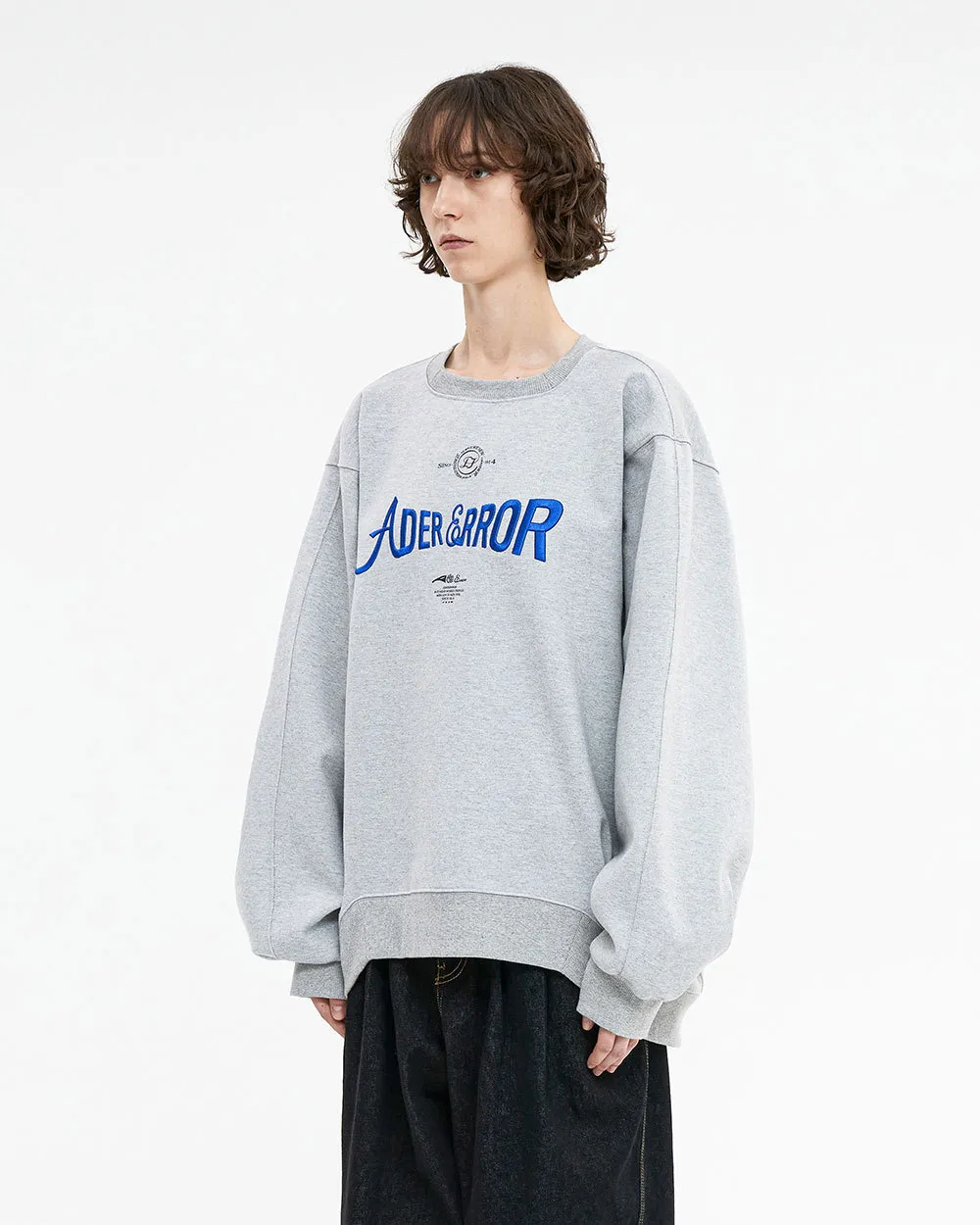 ADERERROR  |Unisex Street Style Plain Cotton Oversized Logo Sweatshirts