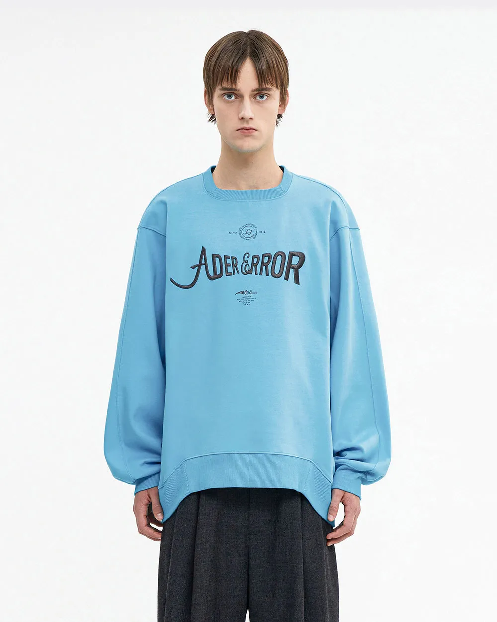 ADERERROR  |Unisex Street Style Plain Cotton Oversized Logo Sweatshirts