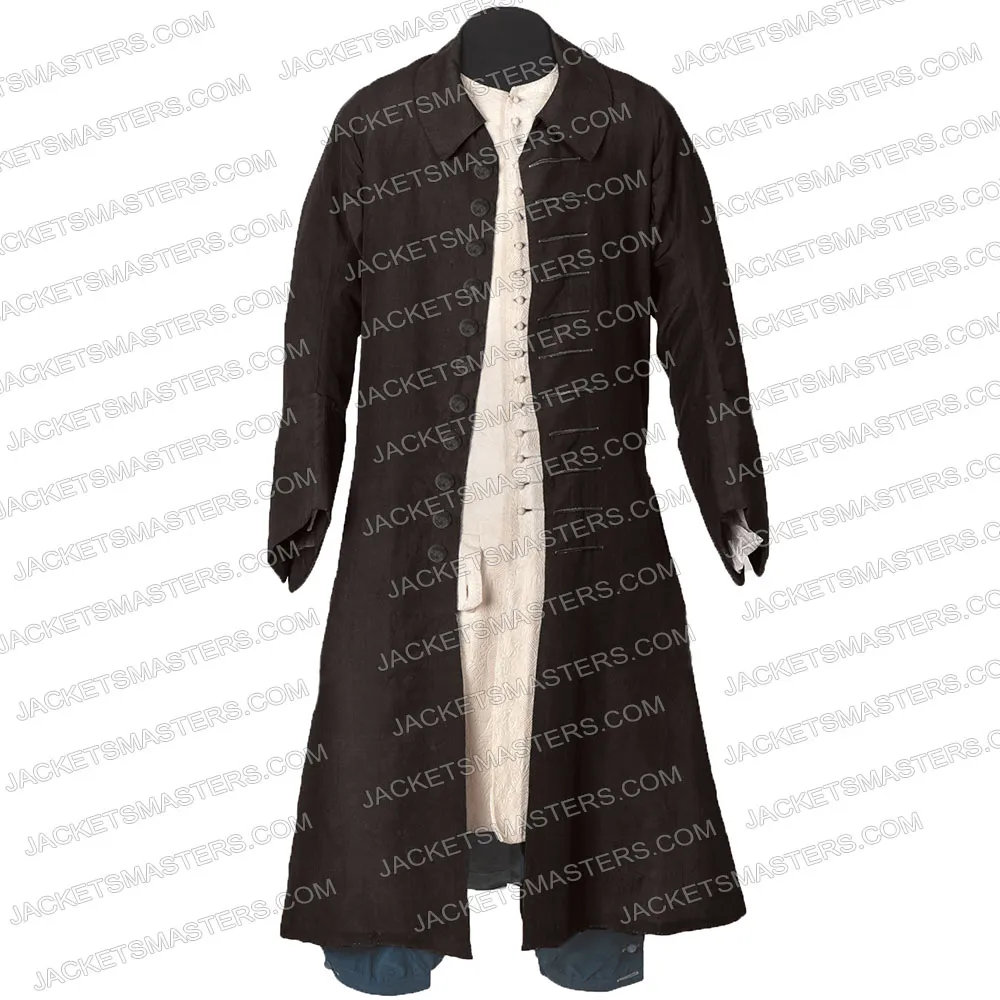 Aidan Turner Poldark Black Wool Coat