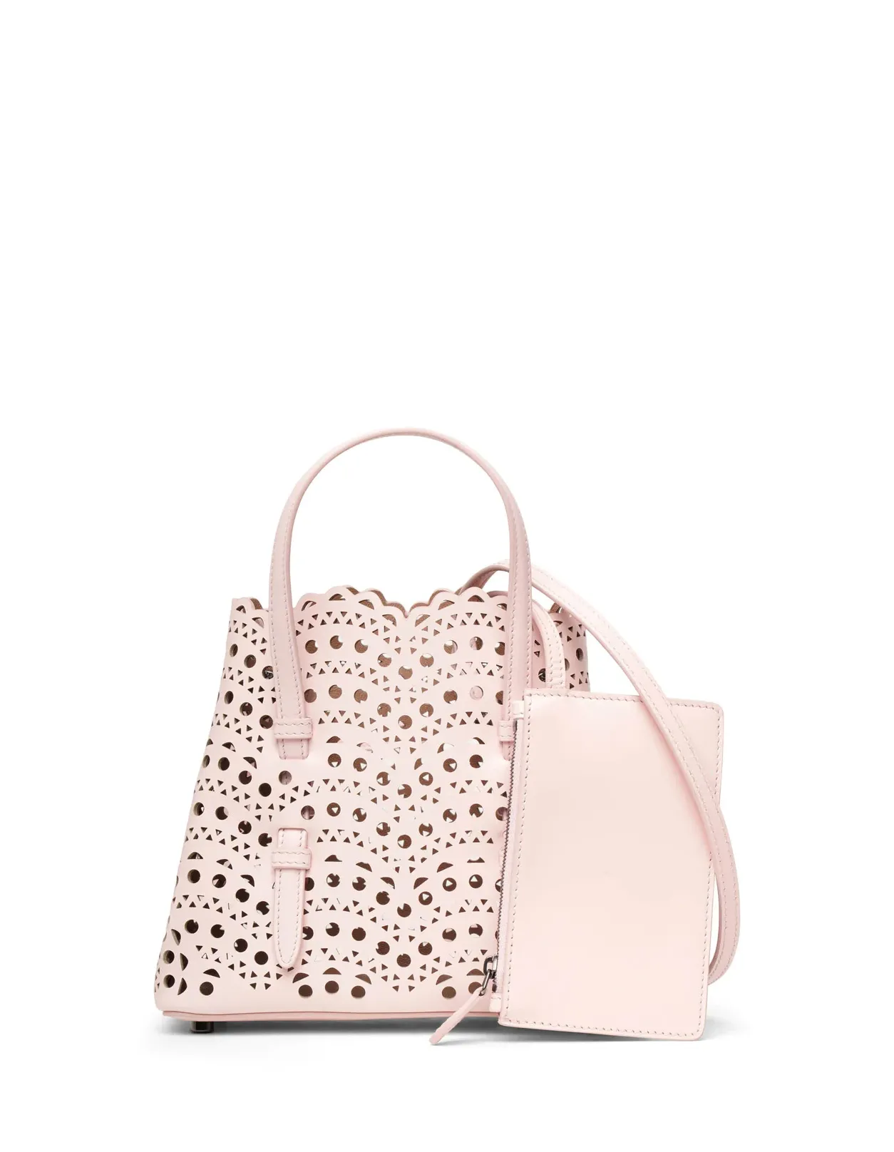 ALAIA Mina 20 Tote Bag in Pink Vienne Calf