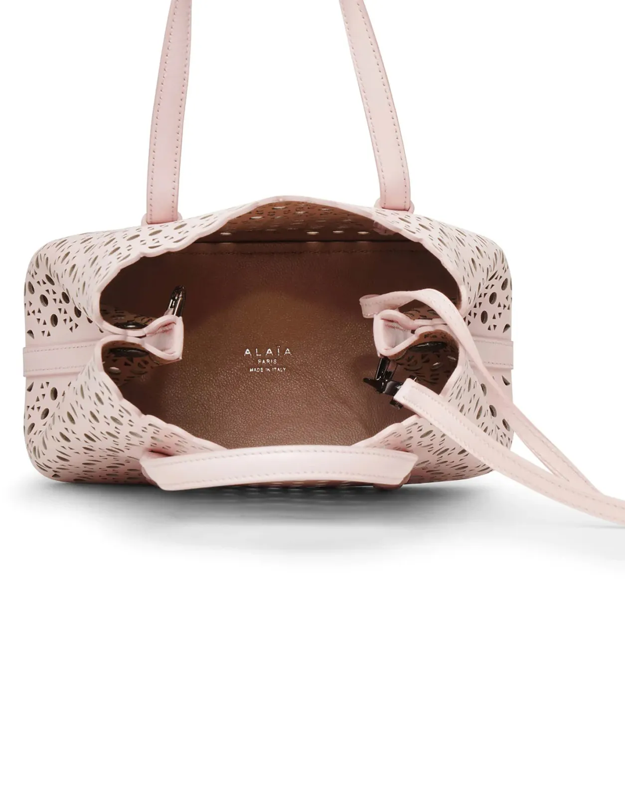 ALAIA Mina 20 Tote Bag in Pink Vienne Calf