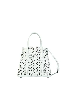 ALAIA Mina 20 Tote Bag in White Vienne Calf