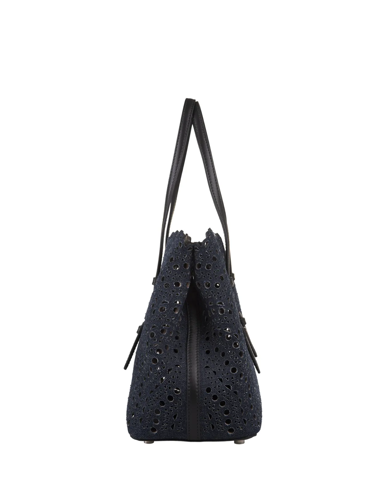 ALAIA Mina 25 Tote Bag In Blue Wave Vienne Leather