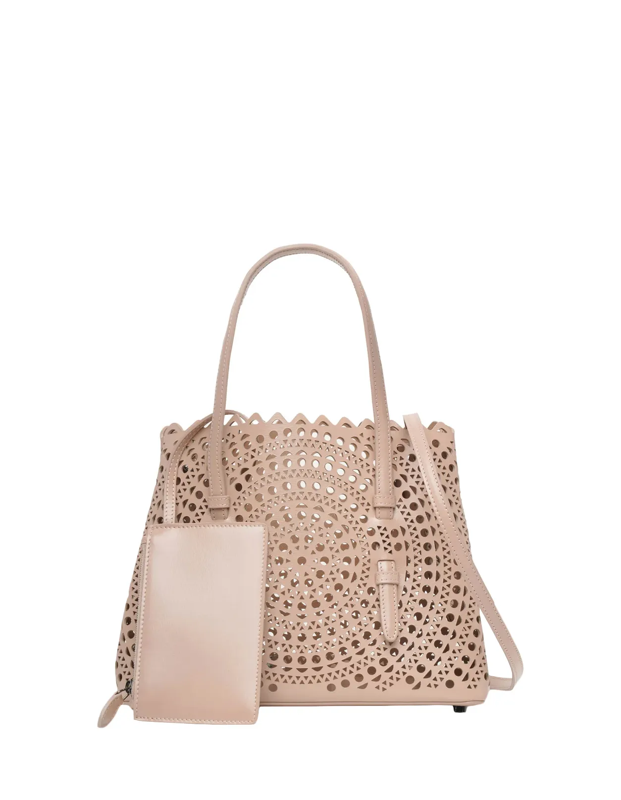 ALAIA Mina 25 Tote Bag in Sand New Vienne Calf