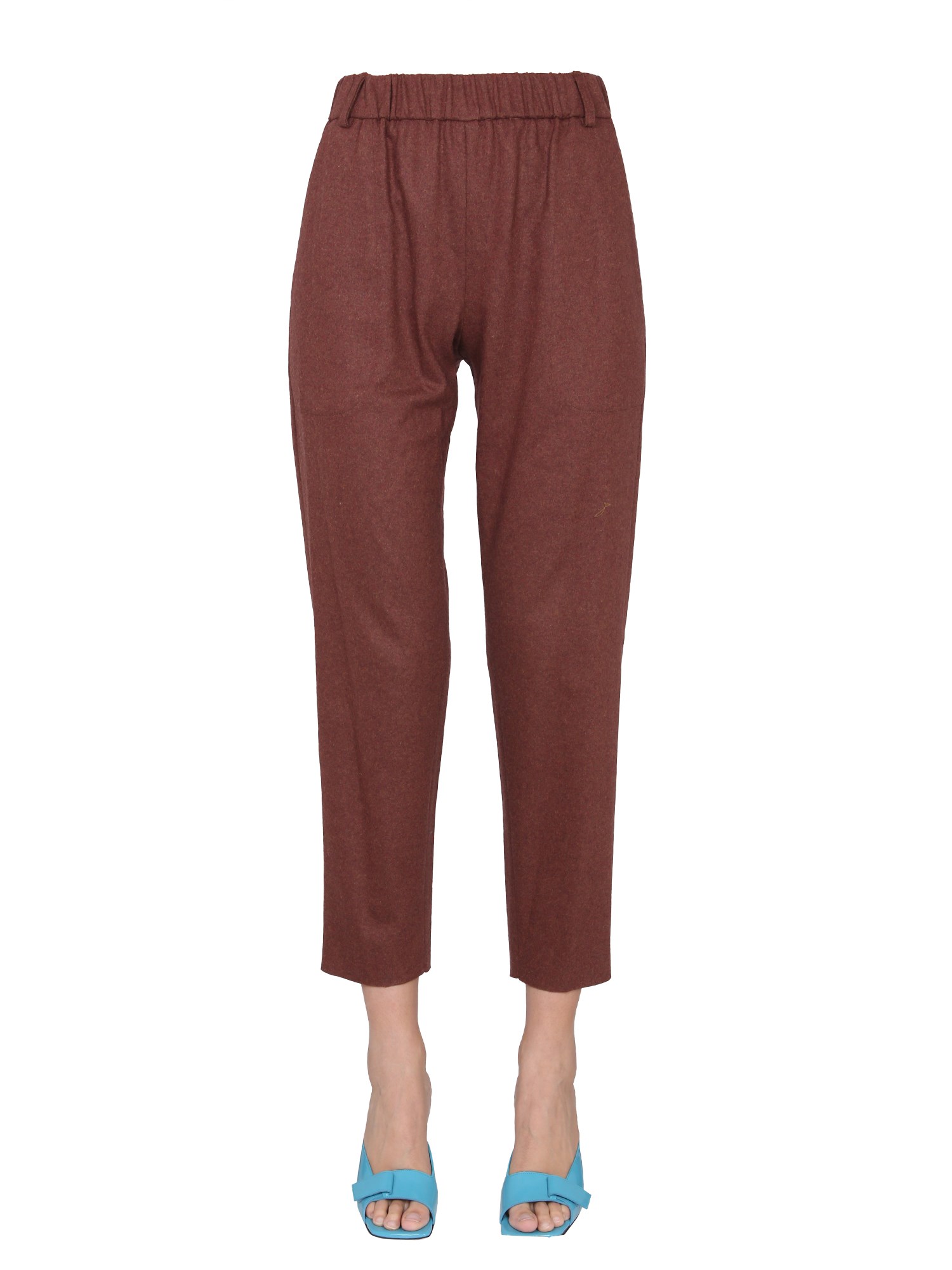 ALYSI Virgin Wool Slim Fit Trousers