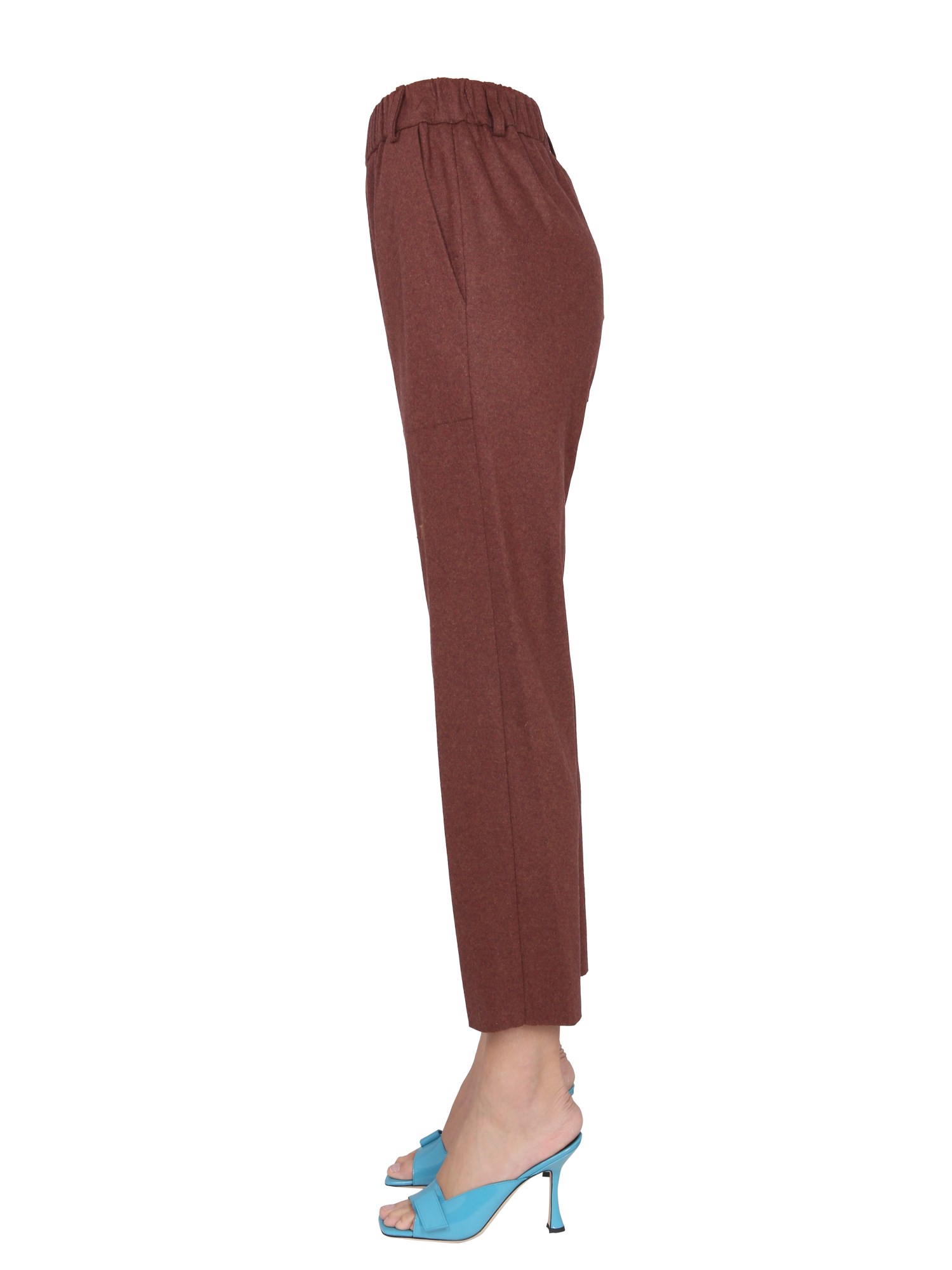 ALYSI Virgin Wool Slim Fit Trousers