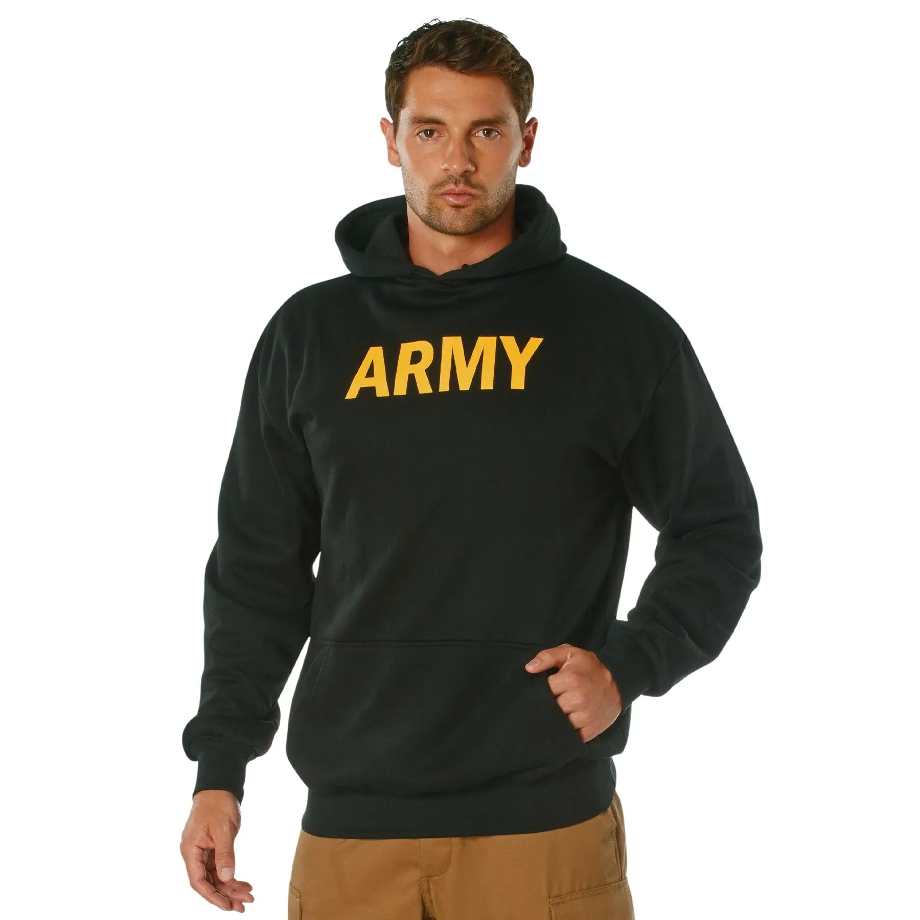 Army Printed Pullover Hoodie - Black