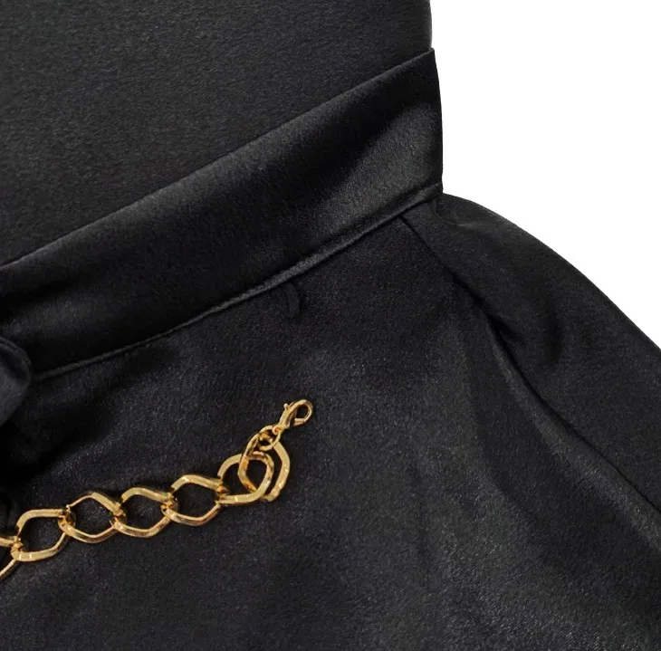 ASCLO  |Unisex Street Style Long Sleeves Chain Plain Oversized