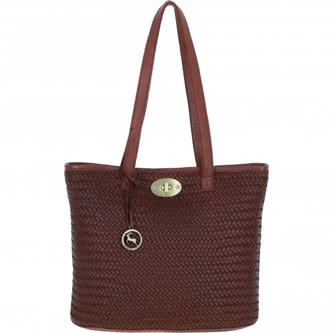 Ashwood Leather Woven Tote Bag Tan: GV-63754