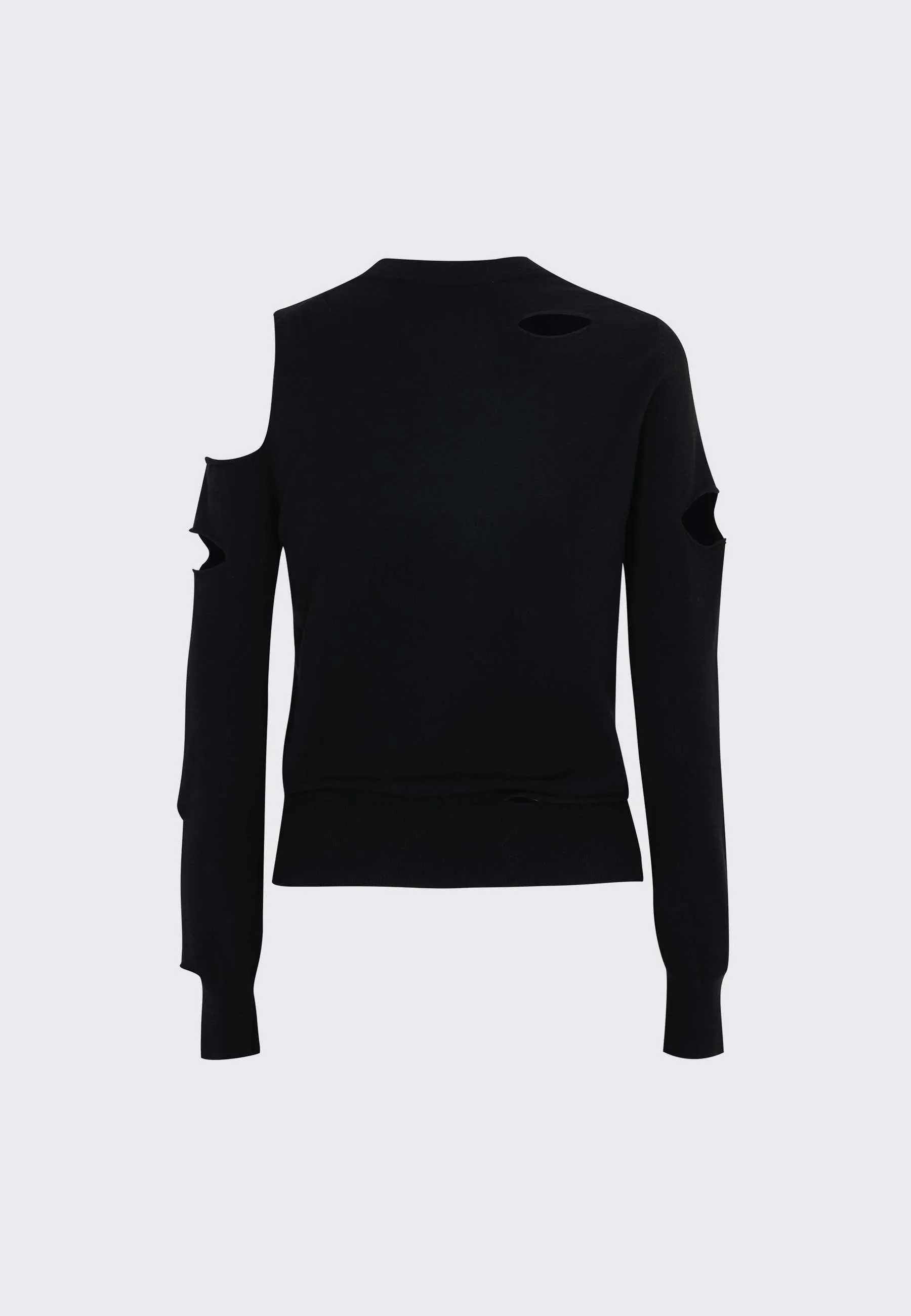 Asymmetric Cut-Out Sweater - black