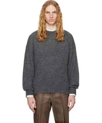 AURALEE Gray Brushed Wool Cashmere Sweater