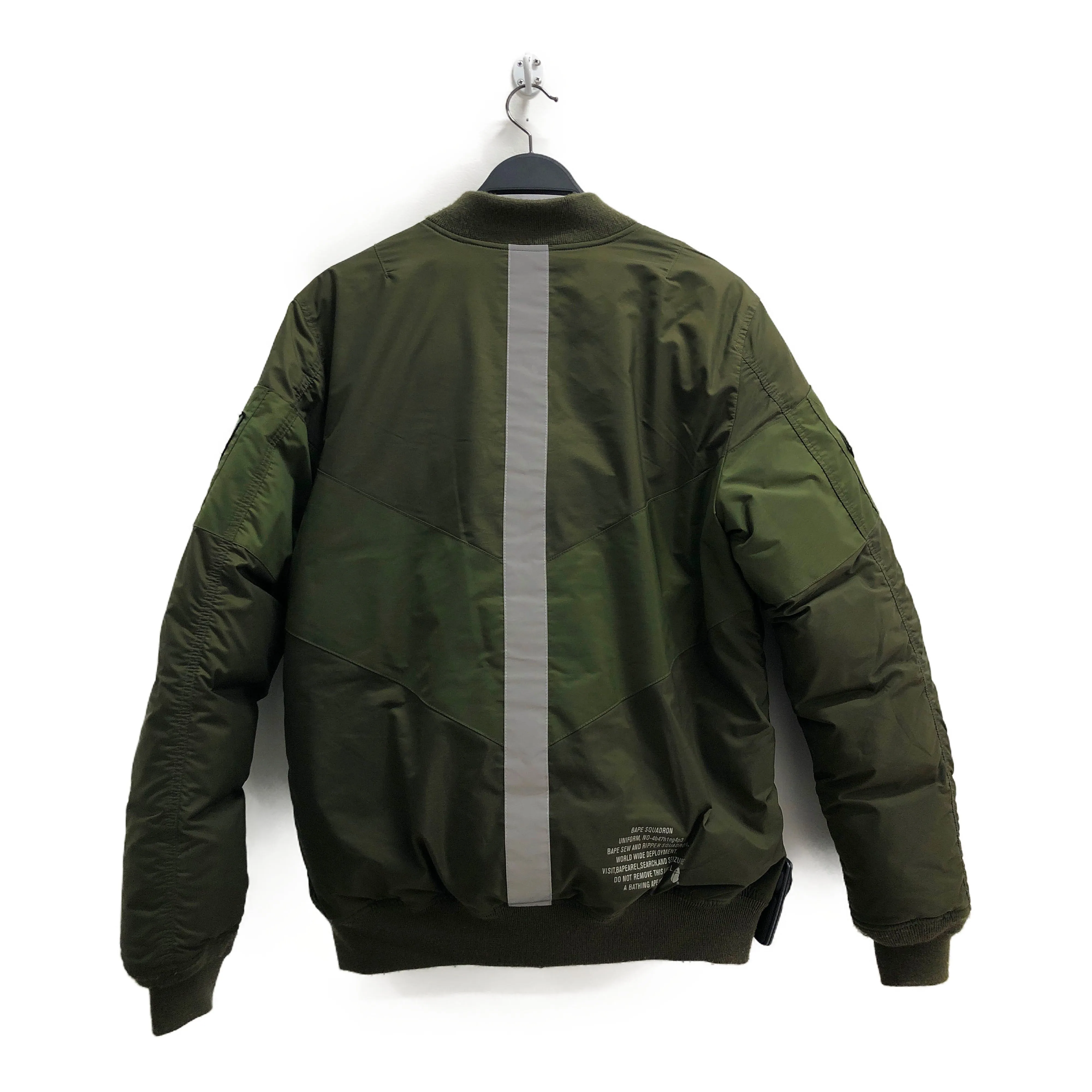 BATHING APE MA-1 reflector Bi-color 001HJE80100X down jacket L nylon KHK