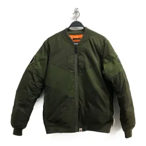 BATHING APE MA-1 reflector Bi-color 001HJE80100X down jacket L nylon KHK