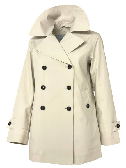 Beige Double Breasted Women's Trench Coat.