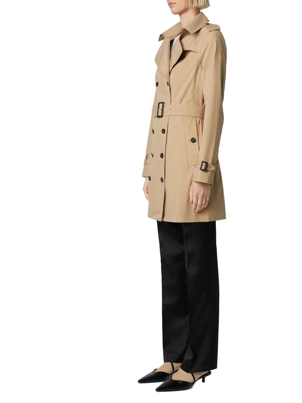 Beige trench coat