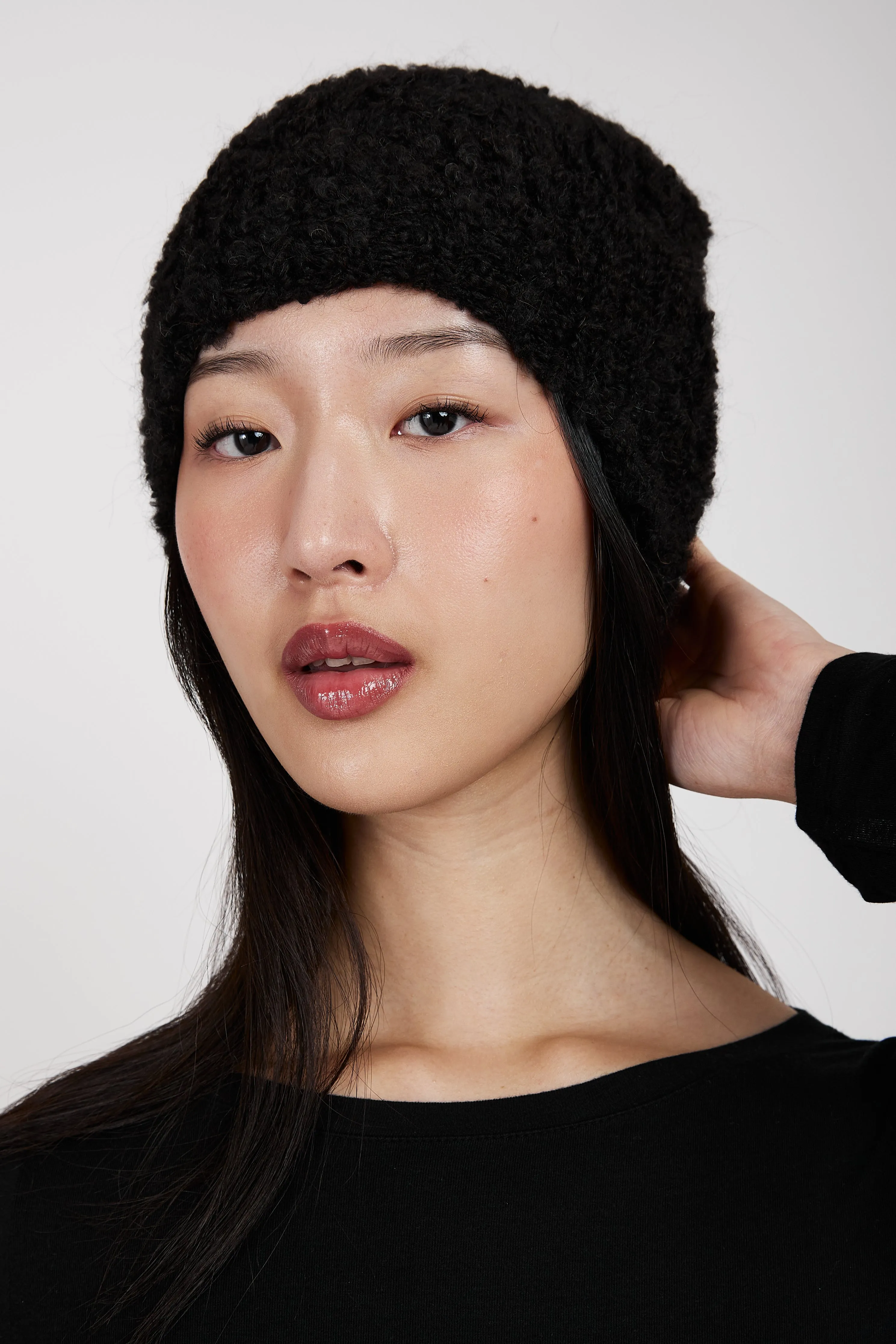 Black Bouclé Hat