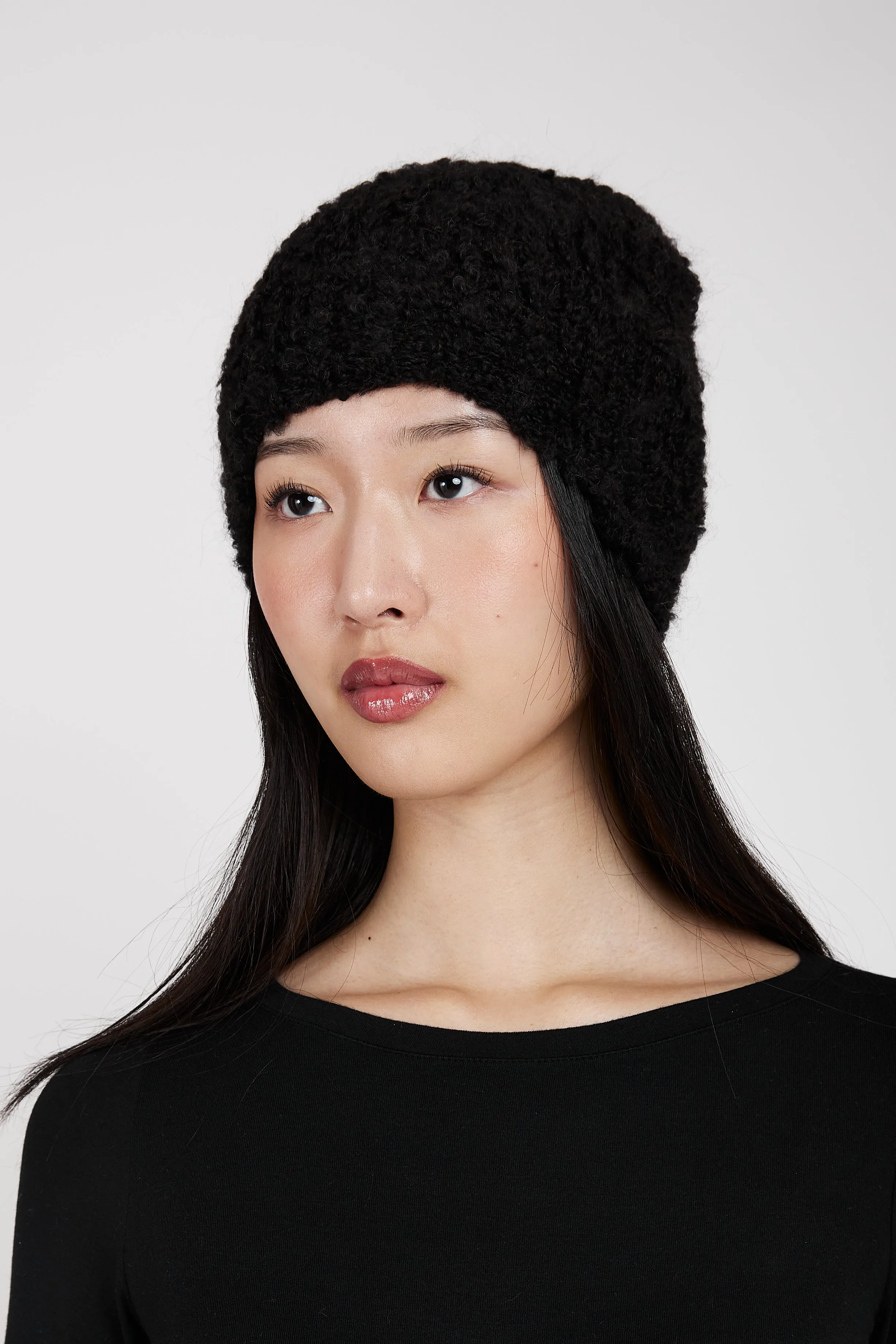 Black Bouclé Hat