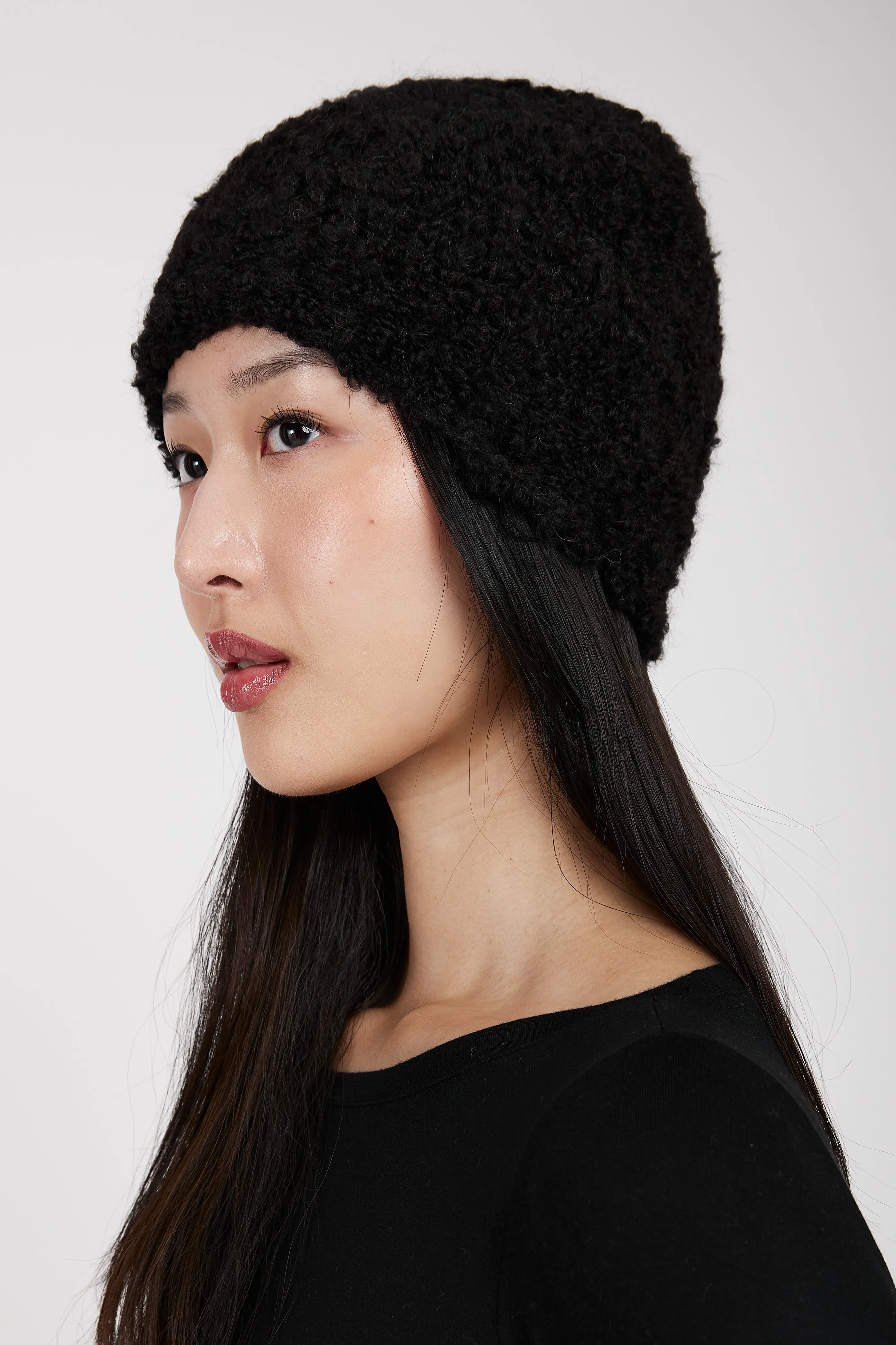 Black Bouclé Hat