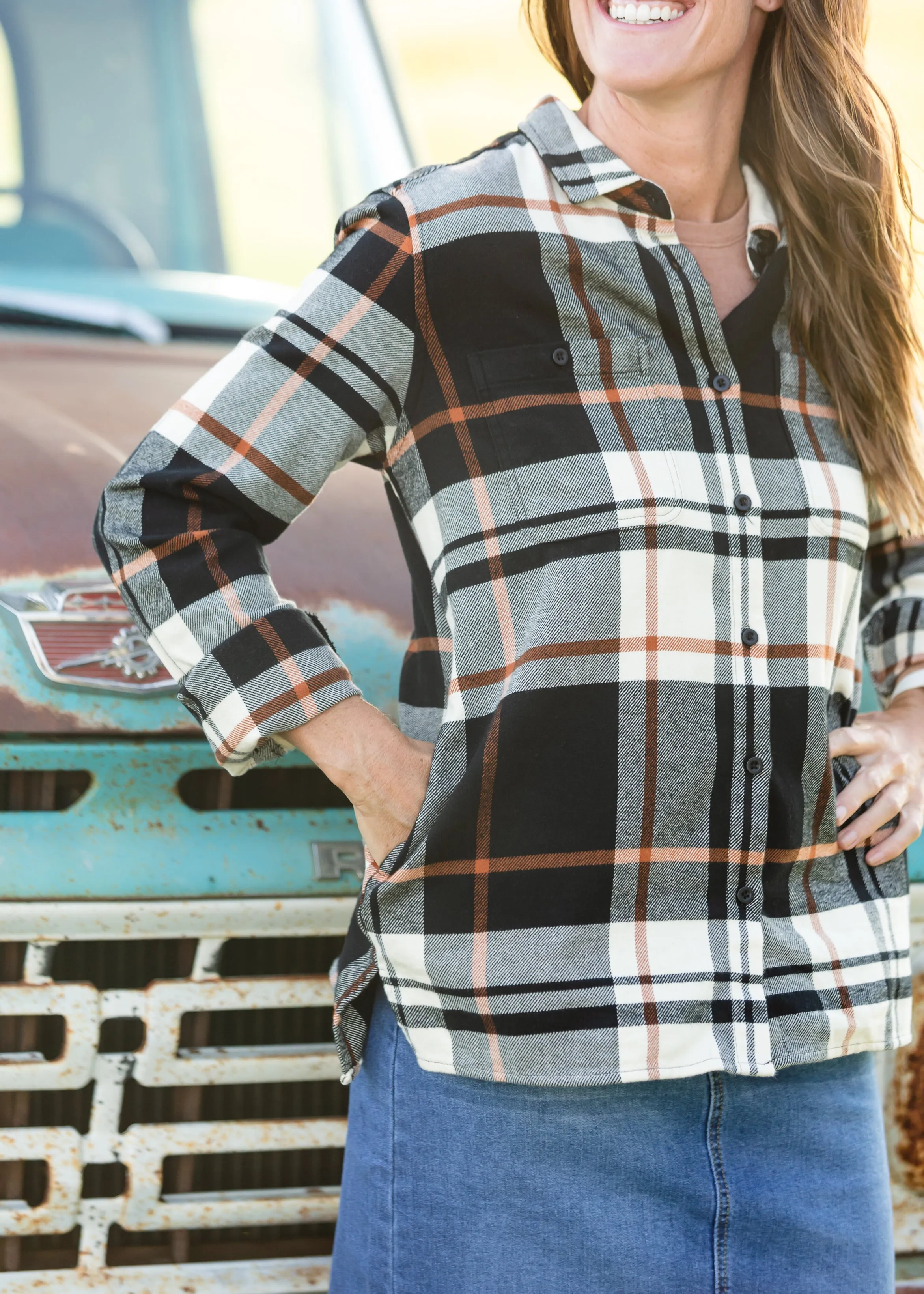 Black Copper Mila Flannel Shirt - FINAL SALE