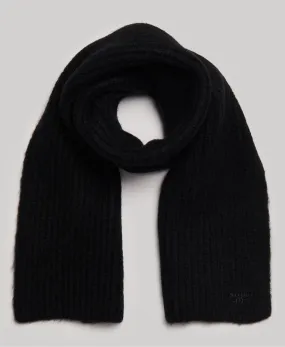 Black Ribbed Knit Scarf | Shop Now