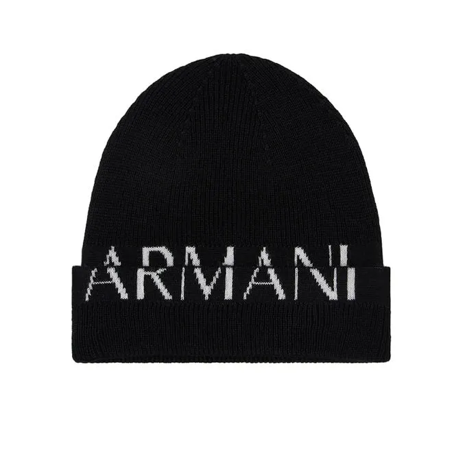 Black Wool Beanie Hat