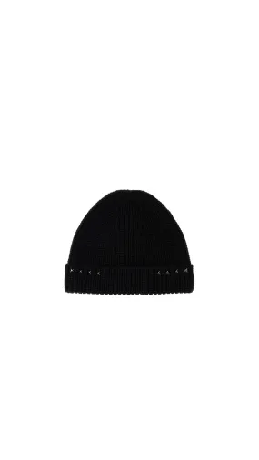 Black Wool Beanie Hat