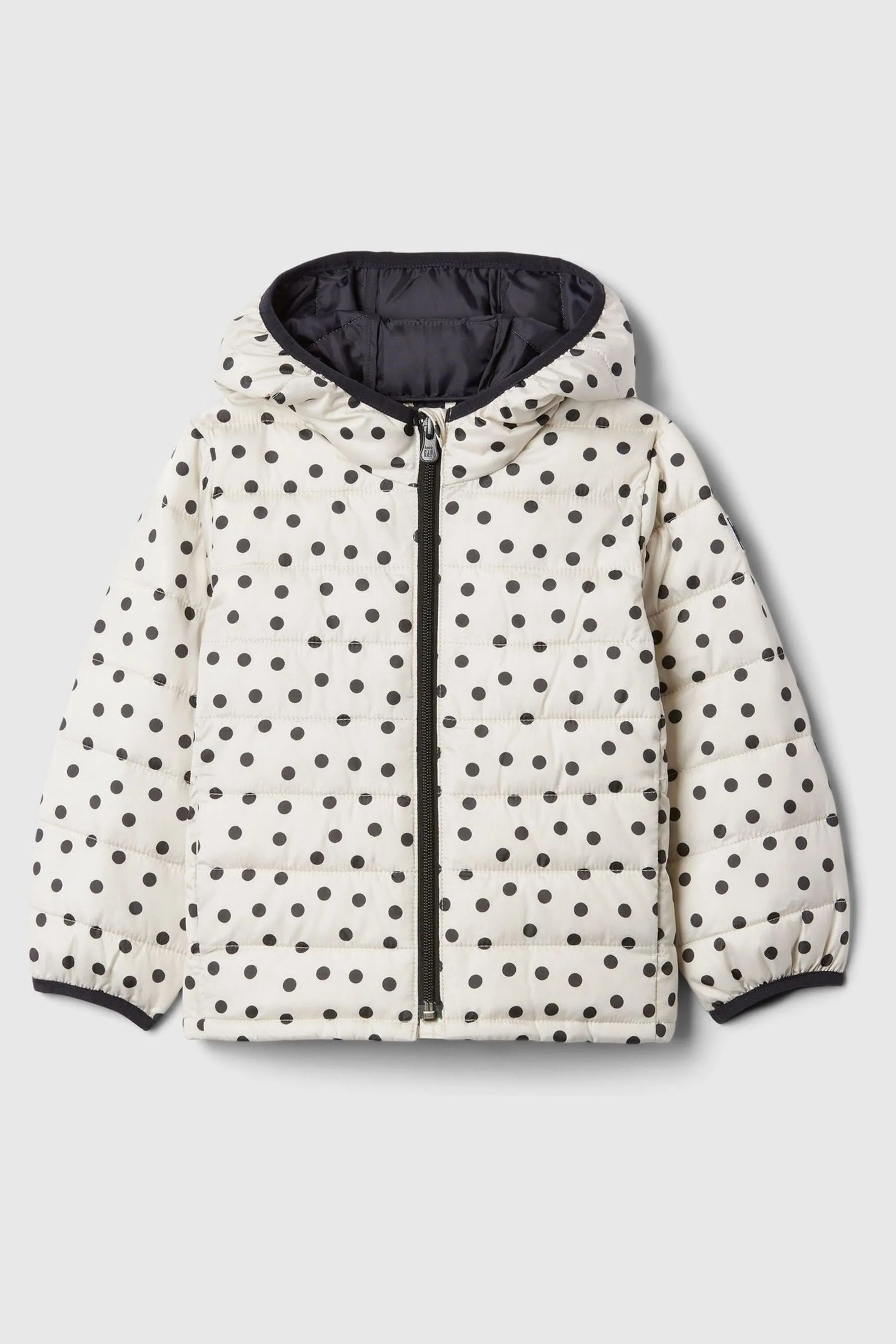 Black/White Polka Dot ColdControl Puffer Jacket (6mths-5yrs)