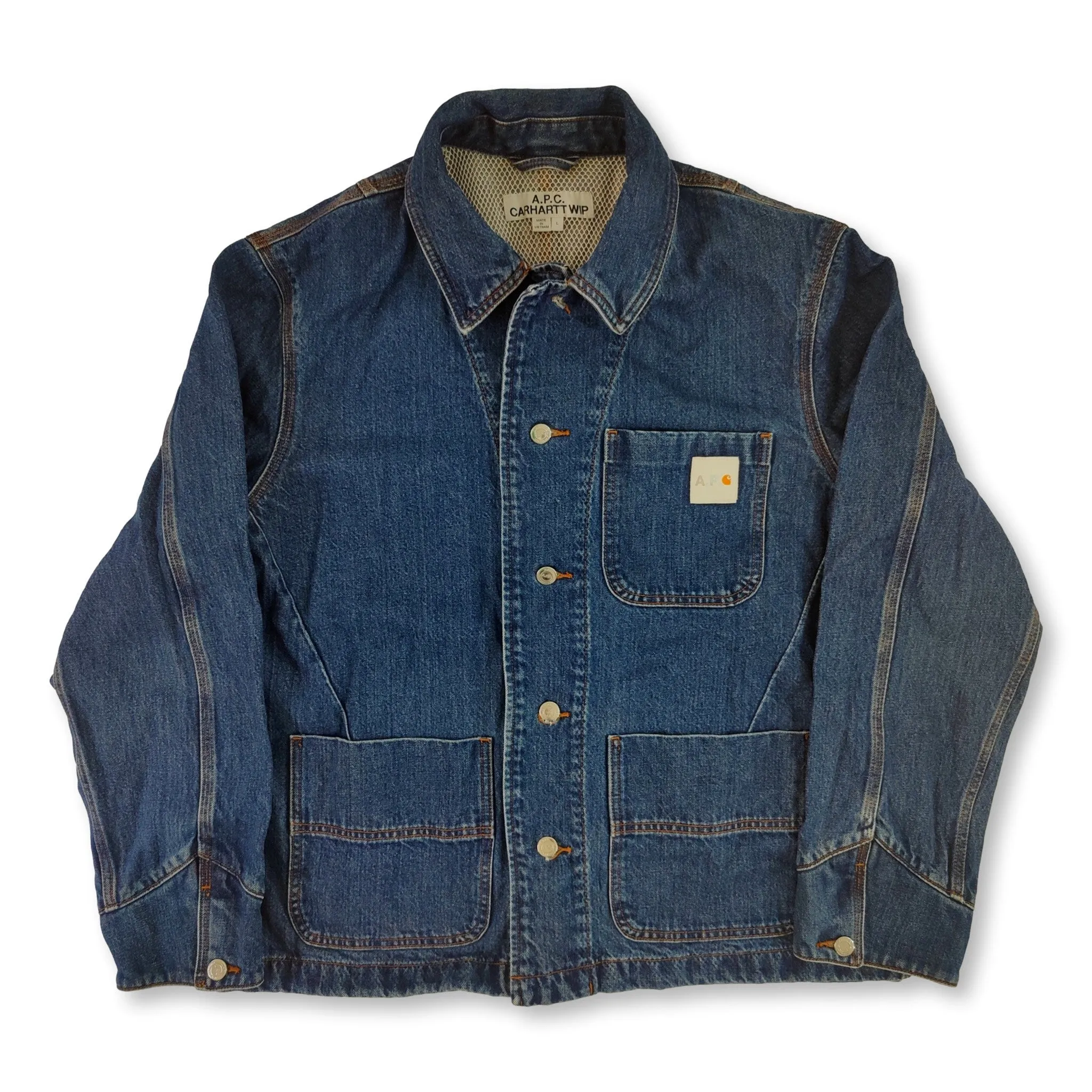 Blue APC Carhartt denim jacket