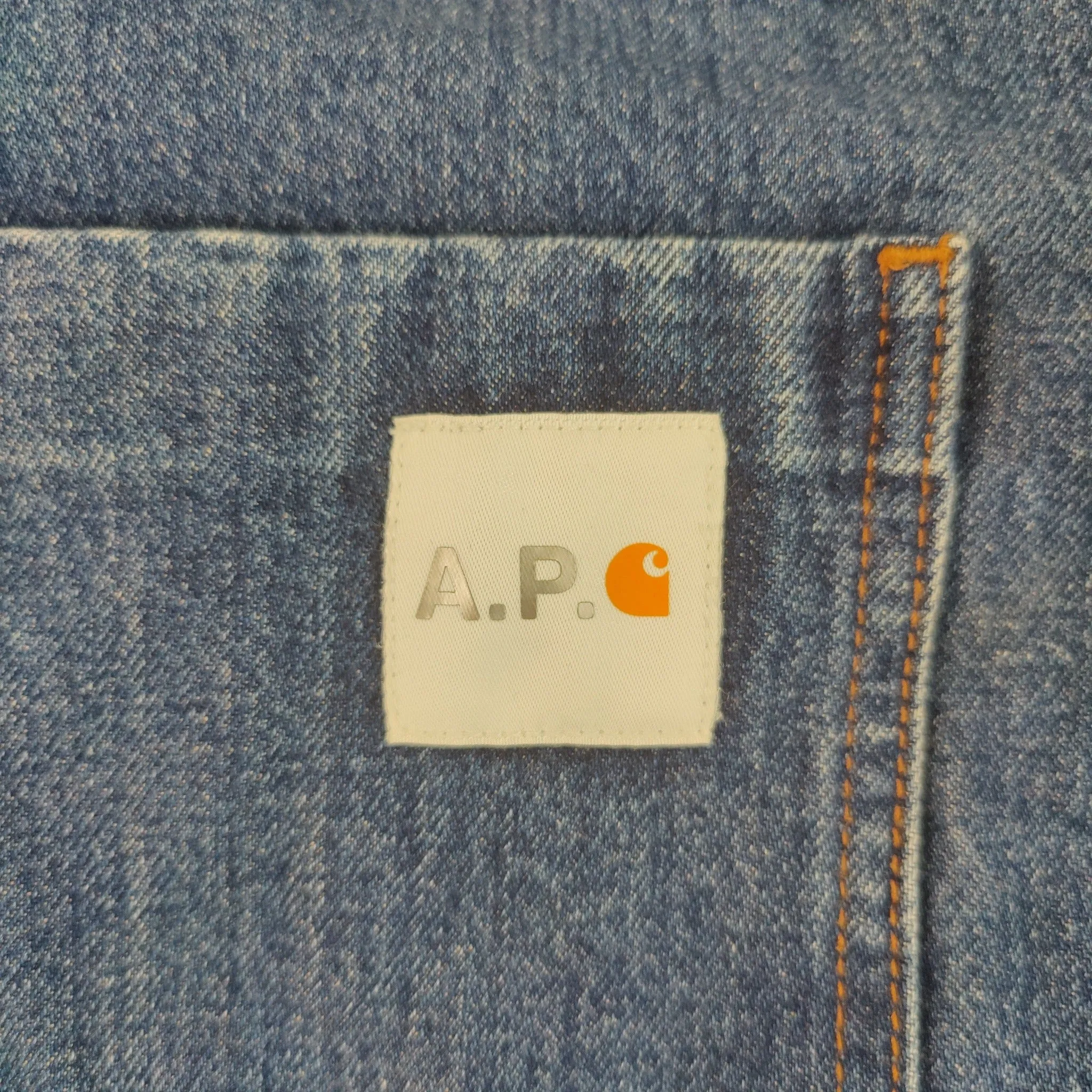 Blue APC Carhartt denim jacket