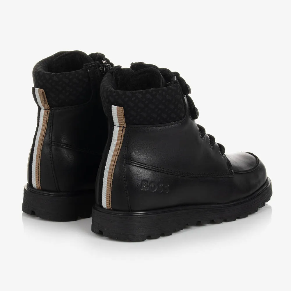 Boys Black Leather Boots