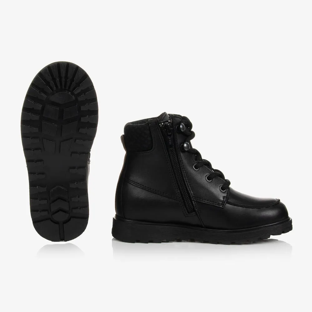 Boys Black Leather Boots