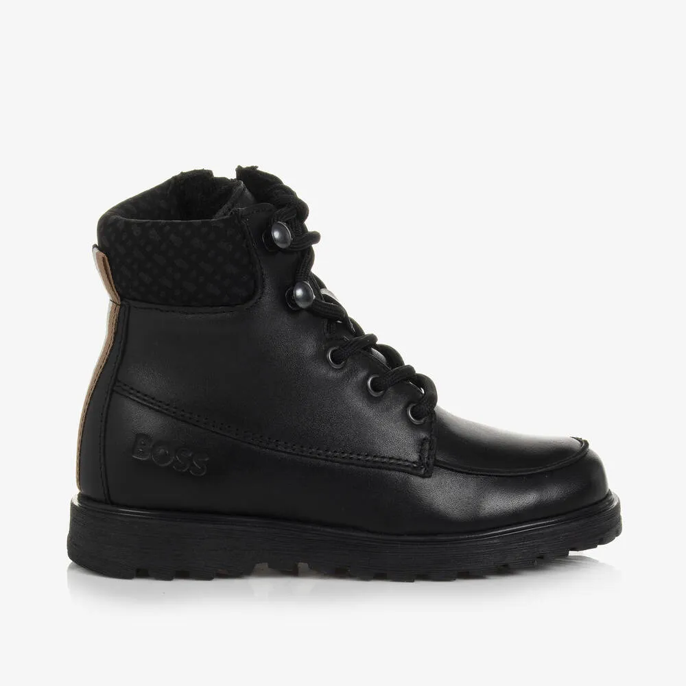 Boys Black Leather Boots