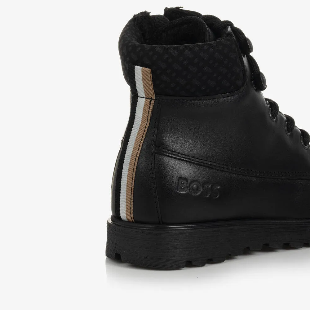 Boys Black Leather Boots