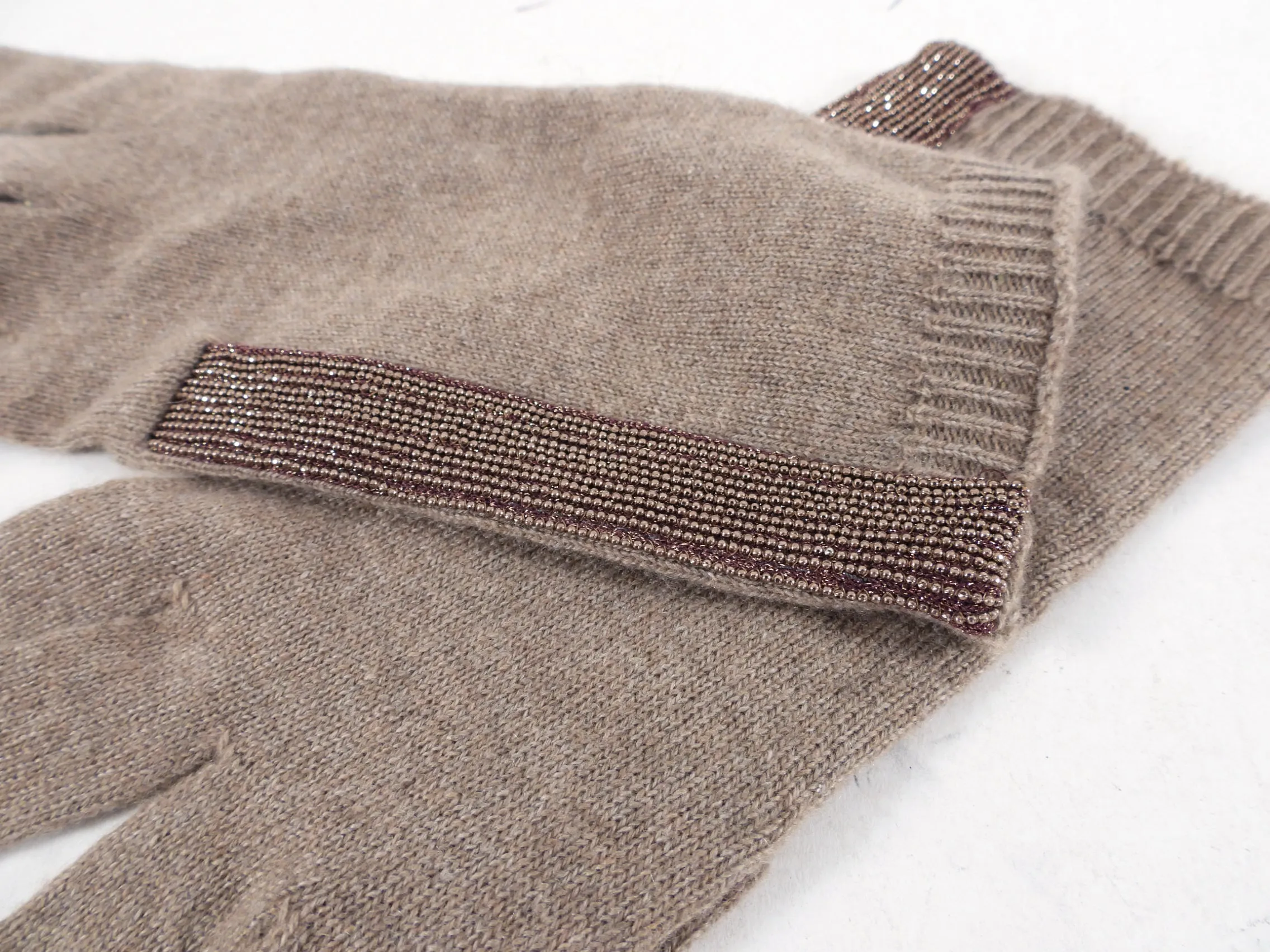 Brunello Cucinelli Knit Cashmere Monili Gloves