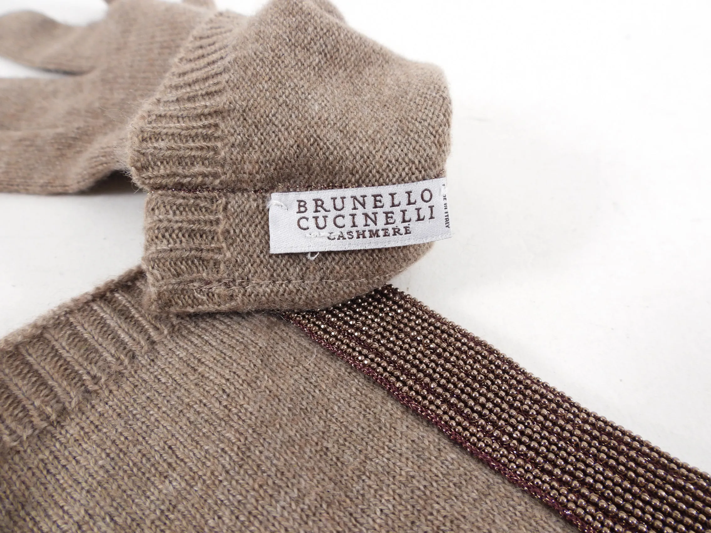 Brunello Cucinelli Knit Cashmere Monili Gloves