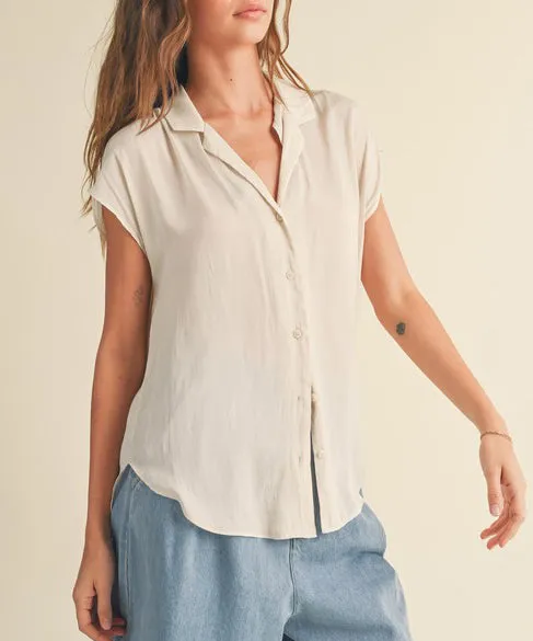 Button Down Cream Top