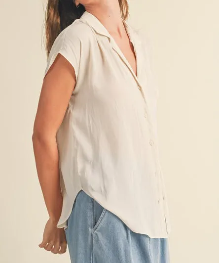 Button Down Cream Top