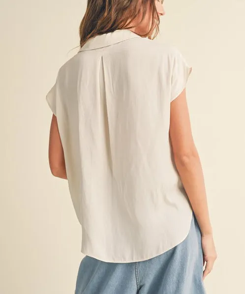 Button Down Cream Top