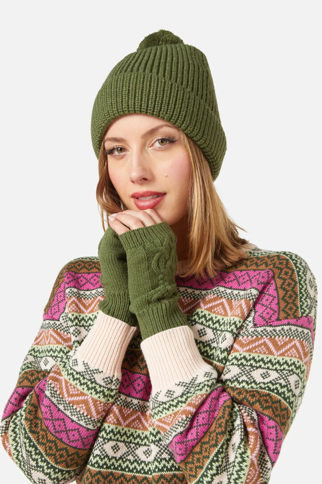 Cable Knit Fingerless Gloves