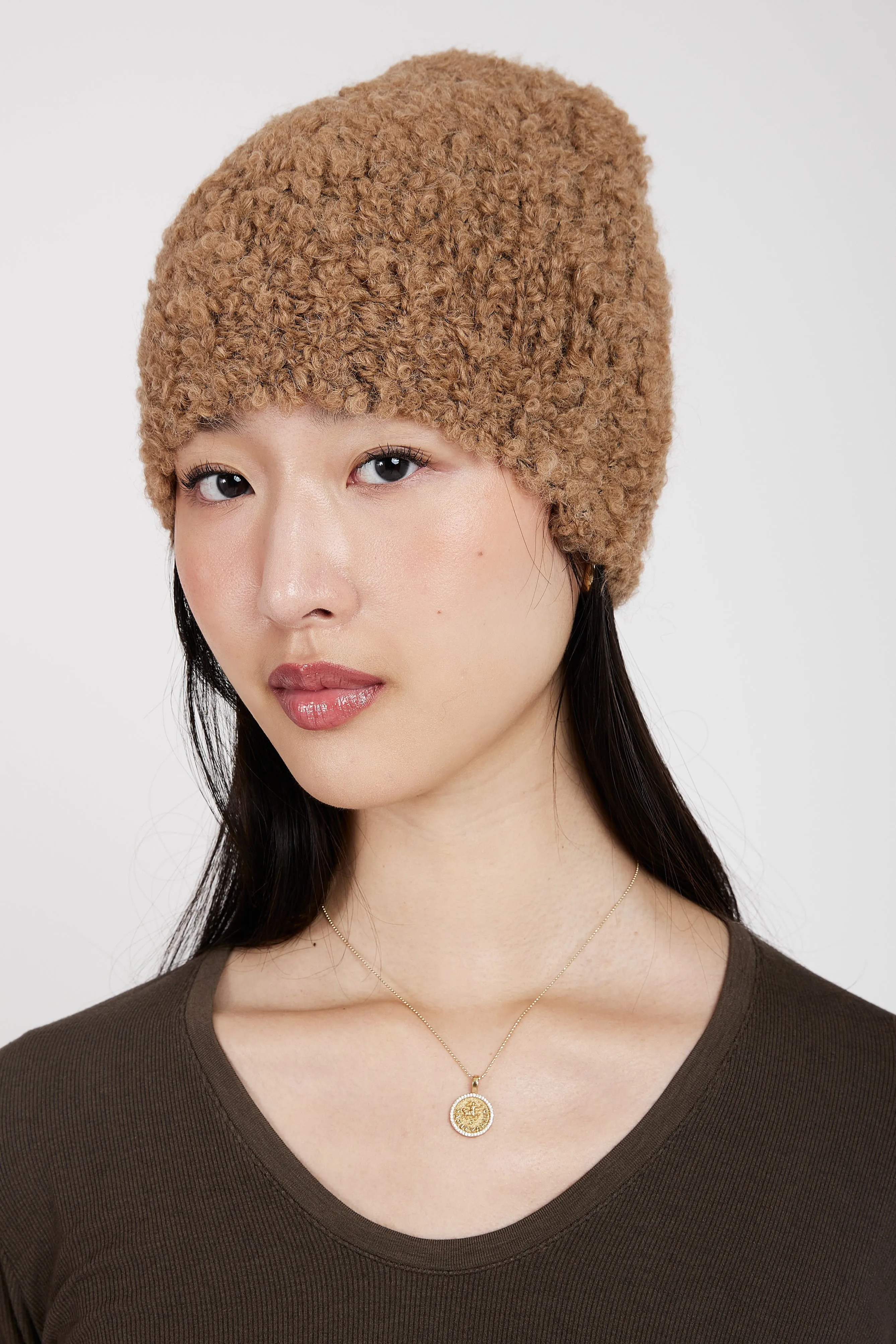 Camel Boucle Hat