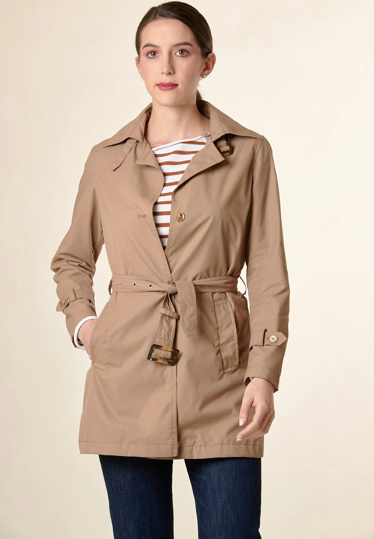 Camel technical trench with belt