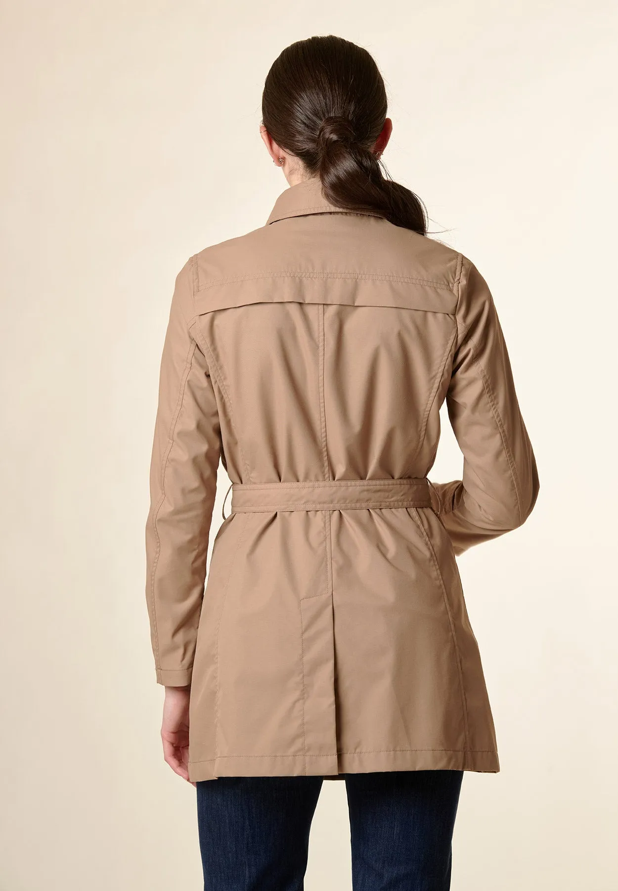 Camel technical trench with belt