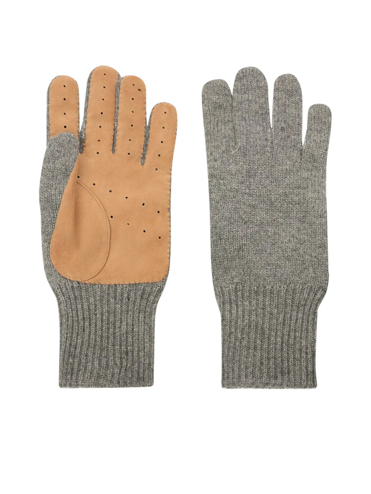 Cashmere gloves with suede palm