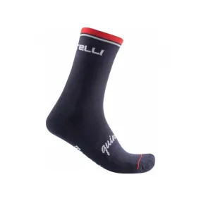 Castelli Quindici Merino Blue Red Socks